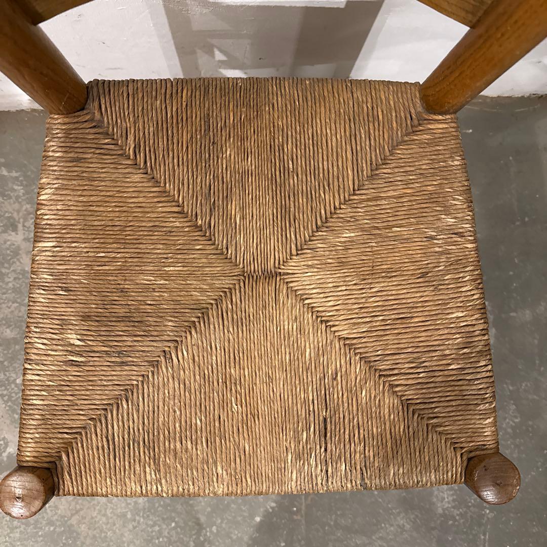 ヴィンテージ　ダイニングチェア　カフェチェア　藁座面