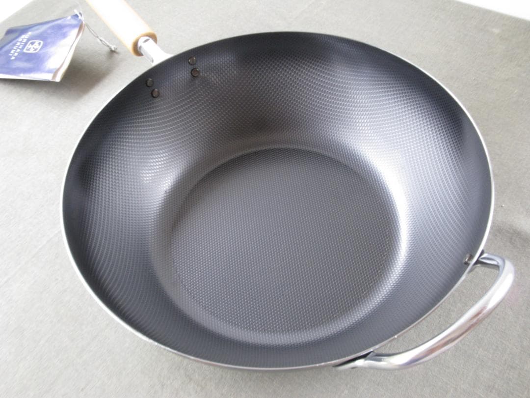 ☆　栗山はるみ　中華いため鍋　30cm　木製ハンドル　レア　☆