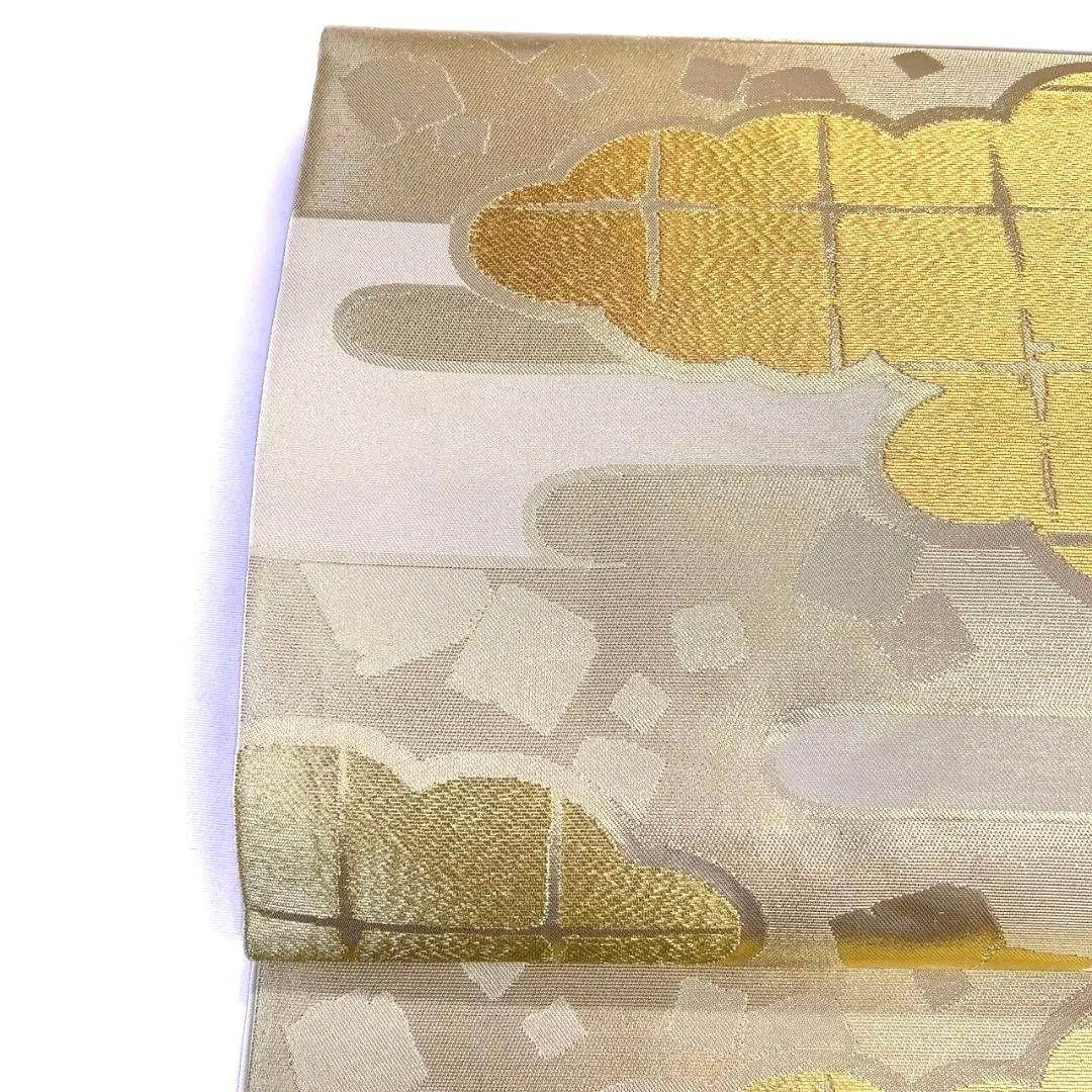 袋帯　川島織物　雲模様　ヱ霞　色紙模様　金糸　着物　084a p