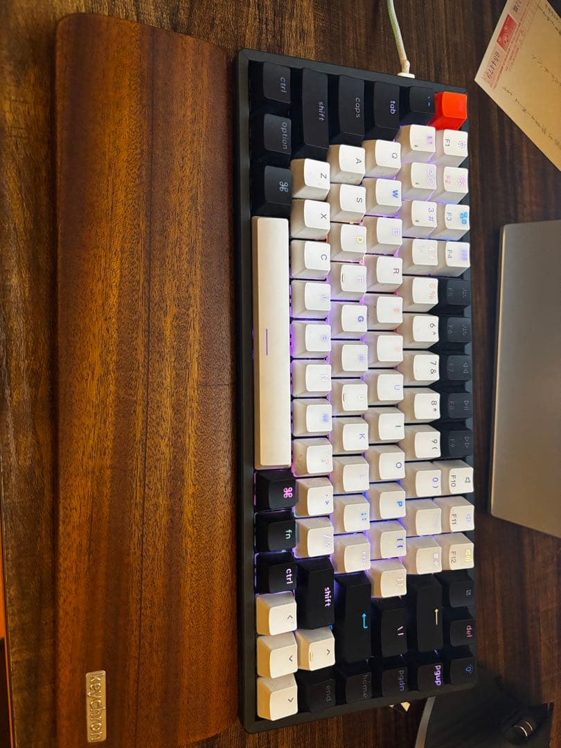 Keychron K2V2バックライト US配列 赤軸+ハンドレスト