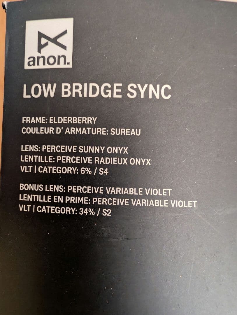 ⑧anon.Sync Low Bridge Fit Goggles+B.lens