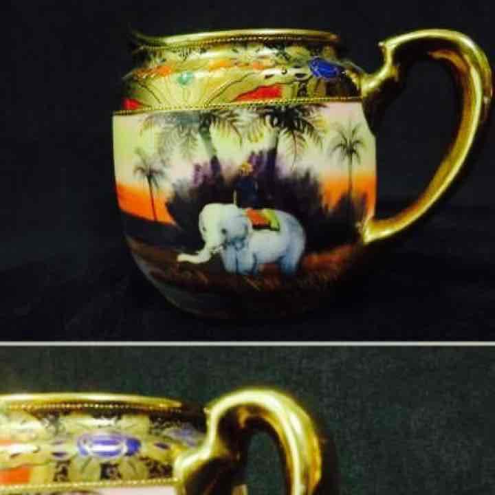 里帰り初期手塗りオールドノリタケクリーマー 象さん