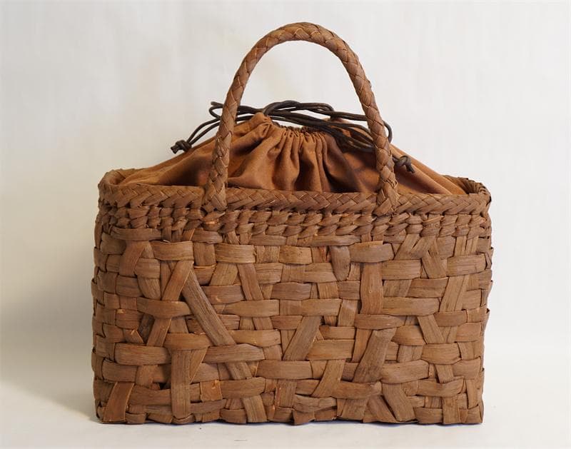 乱れ編み 山葡萄 かご　籠 バッグ 一番皮 中布と内ポケット付き かごバッグ