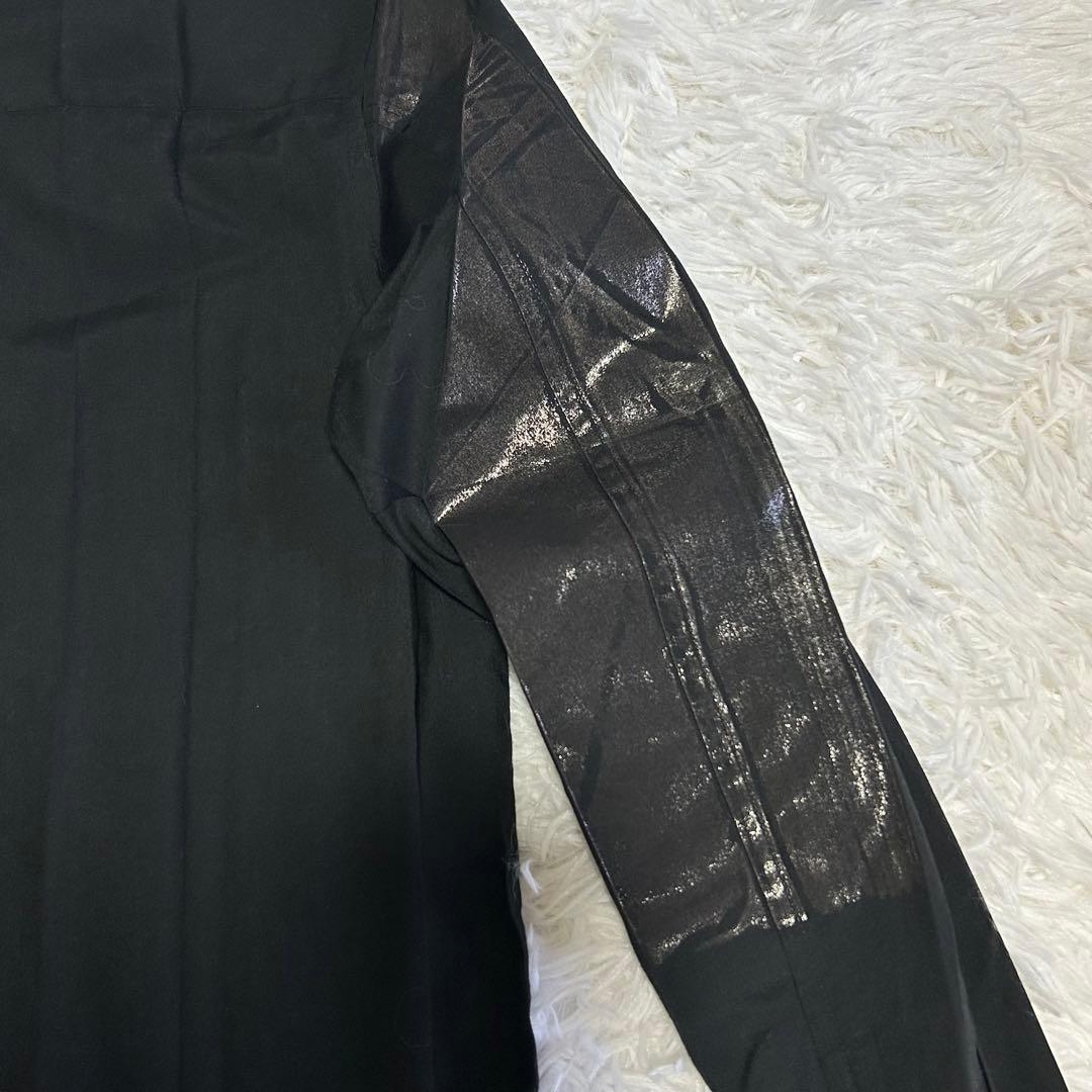 ミーイッセイミヤケ ブラウスシャツ 箔押し プリーツ ブラック サイズF