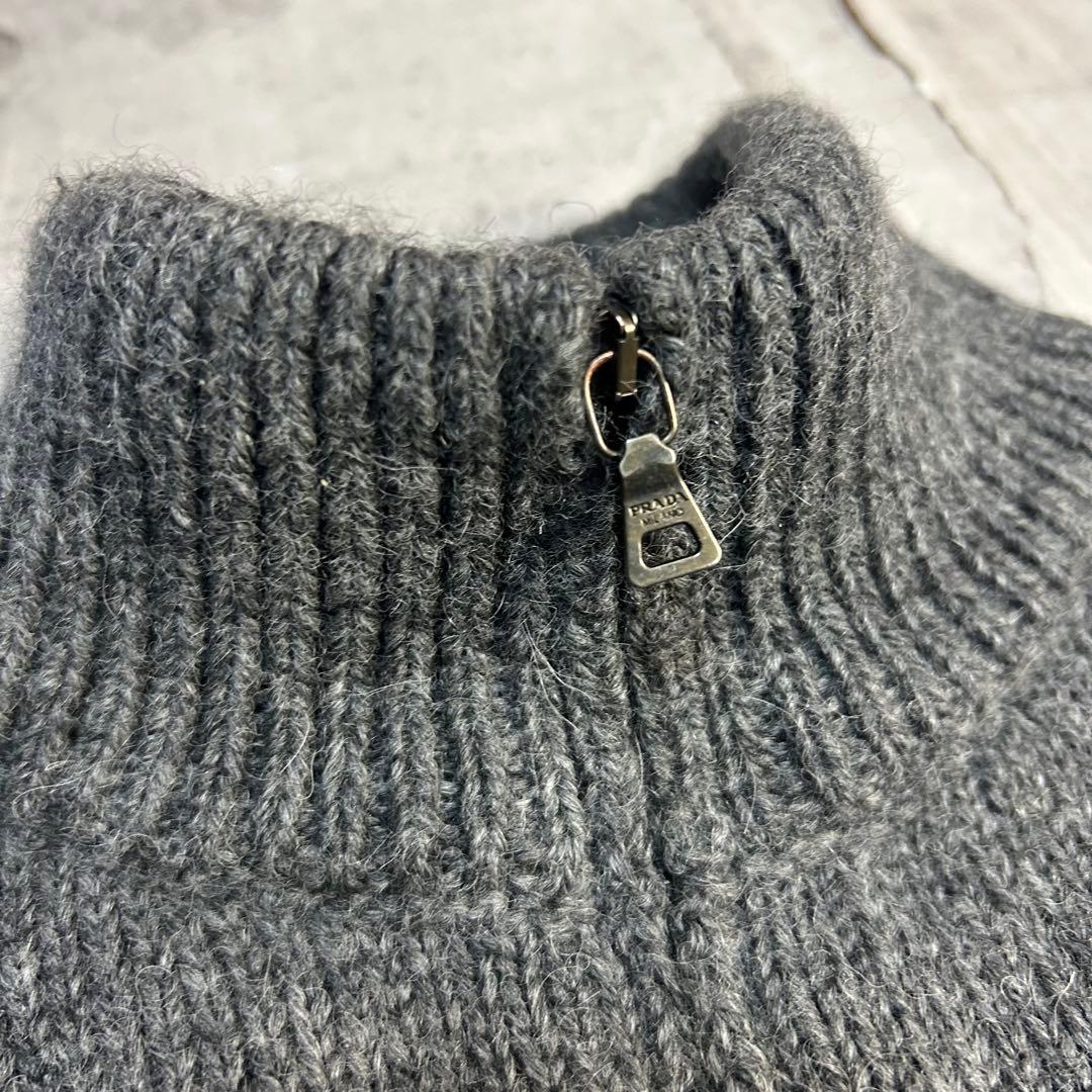 トップス 10aw archive Prada Alpaca Half Zip Knit