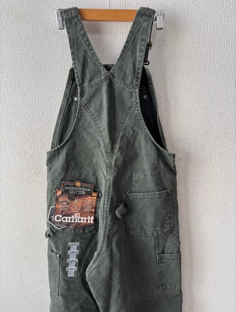 未使用 USA製 カーハート ダブルニー ダック オーバーオール モスグリーン