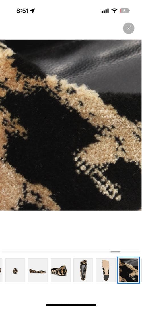 ★ここ★ PIPPICHICベージュ ヒョウ柄 フラットシューズ 36