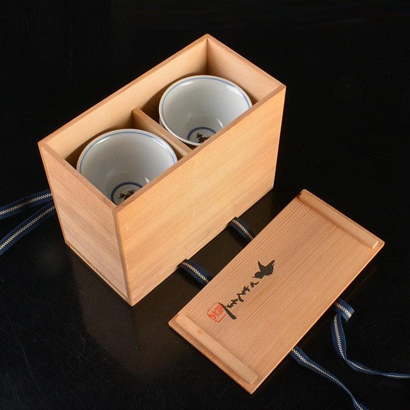 九谷焼　堀江青光造　色絵唐子文　波出茶碗　数茶碗　10客　共箱　V　6207C