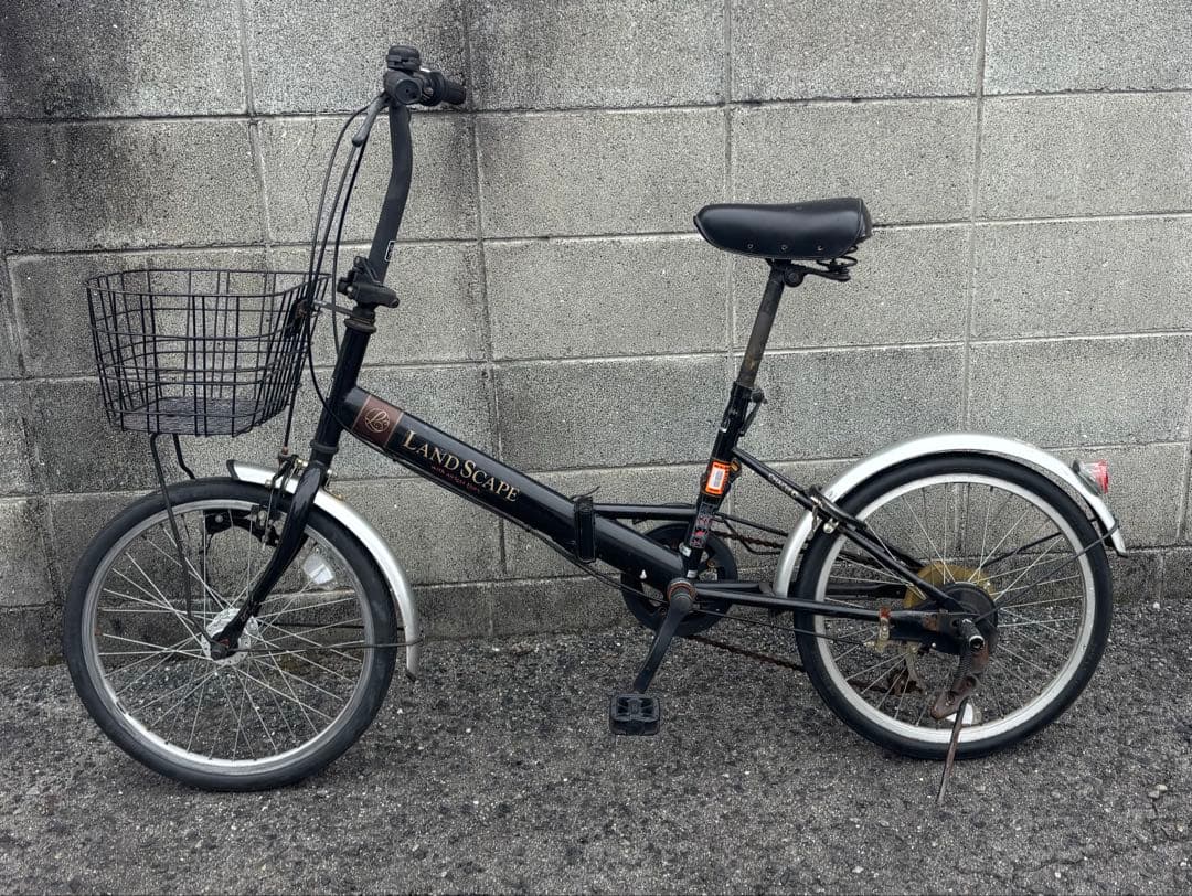カゴ付き折りたたみ自転車　ノーパンクタイヤ仕様