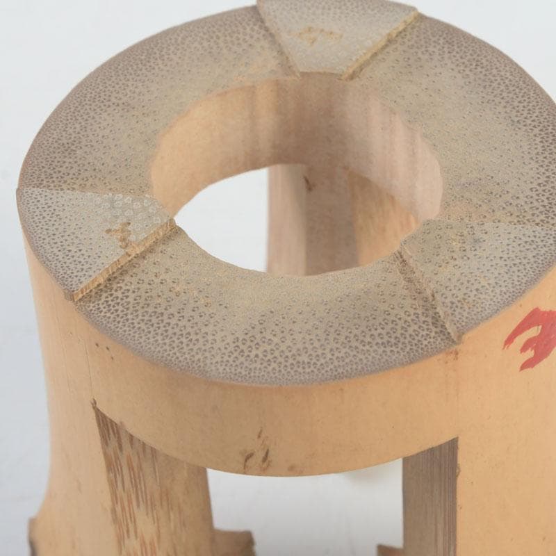 茶道具　五徳形　竹蓋置　在銘　共箱　V　9870