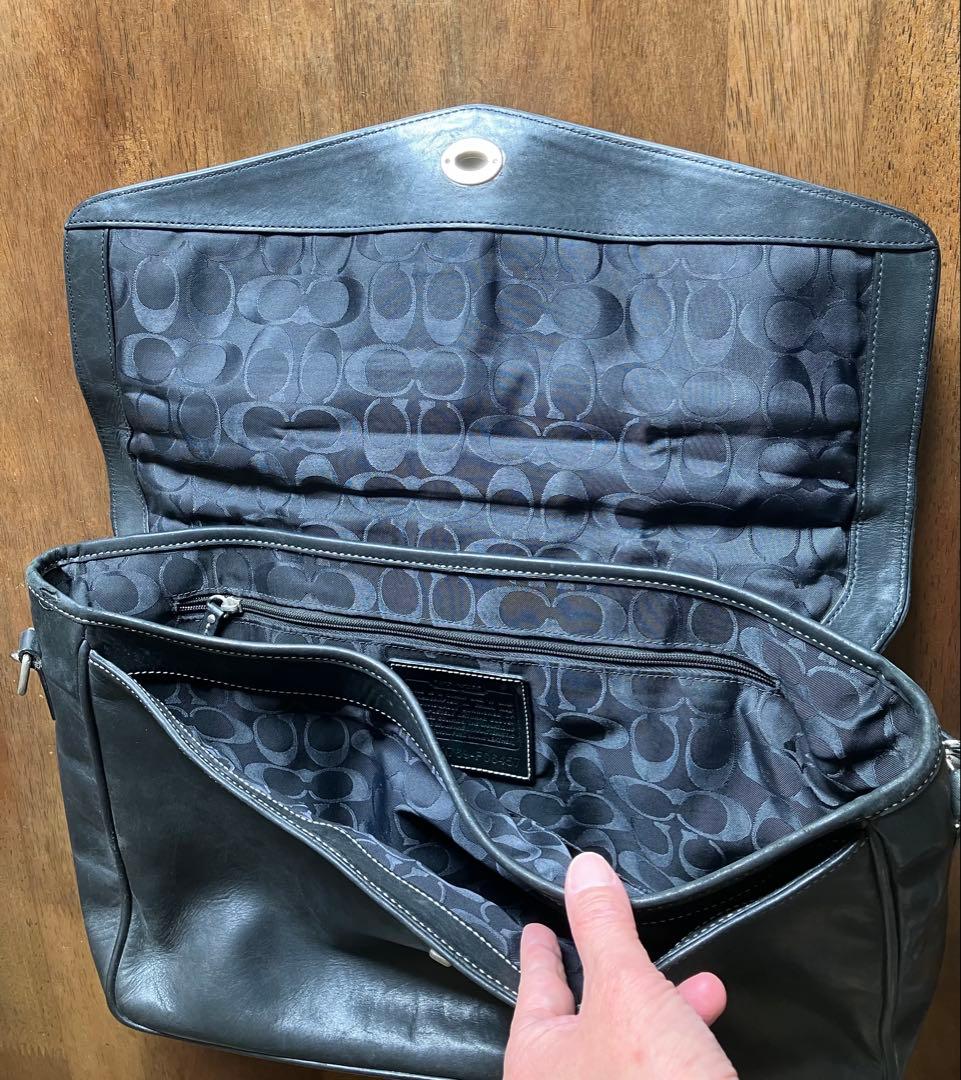 【良品!】OLD コーチ ショルダーバッグ ビジネスバッグ 黒 F06457