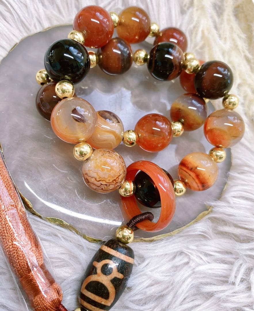 No,287 財神天珠&瑪瑙数珠