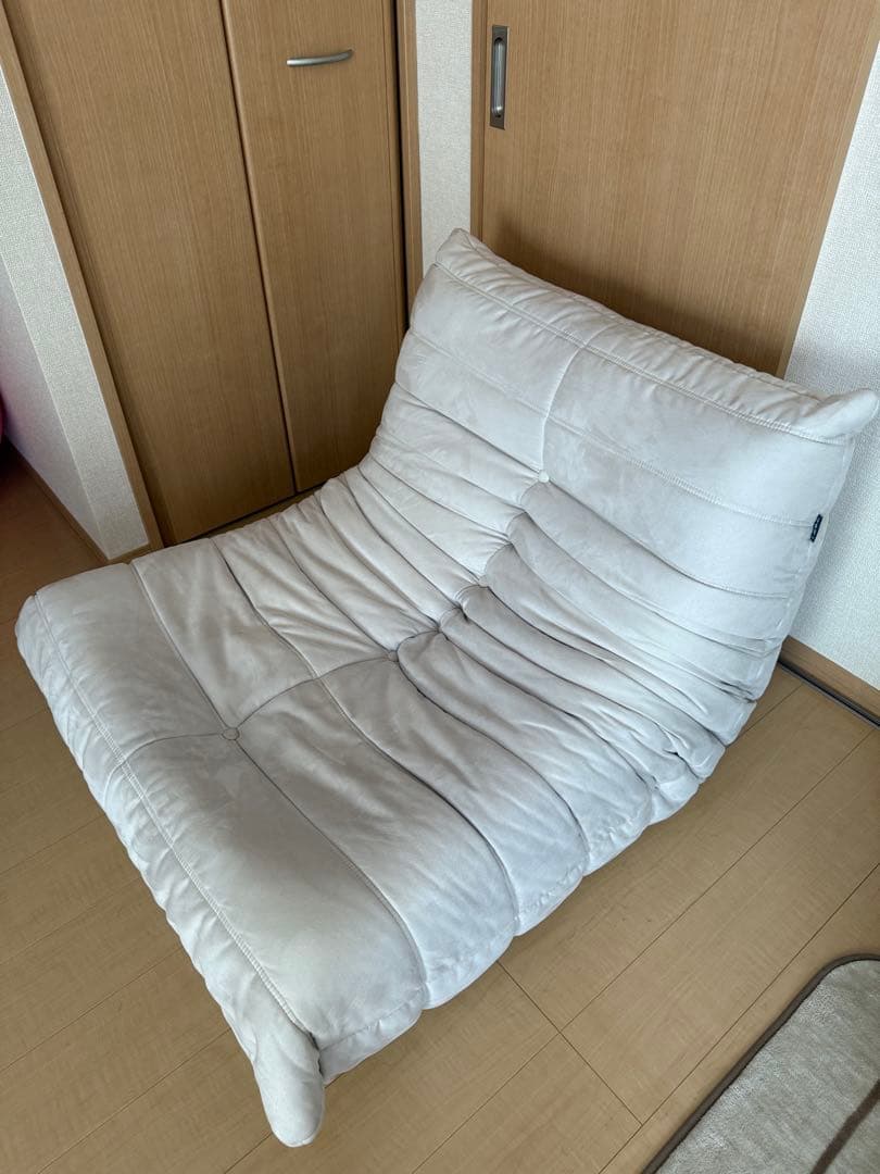 【美品】【トーゴ風】1人様用ホワイトソファ