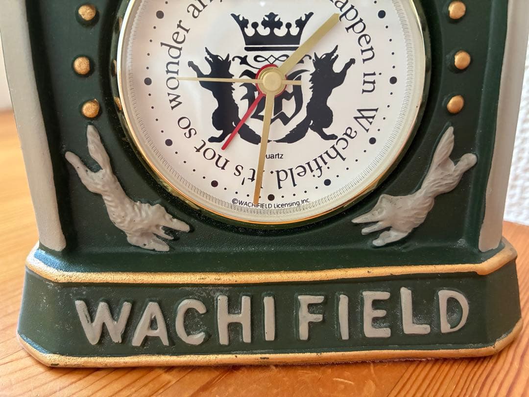 わちふぃーるど ふせ猫置時計 ダヤン アンティーク グリーン