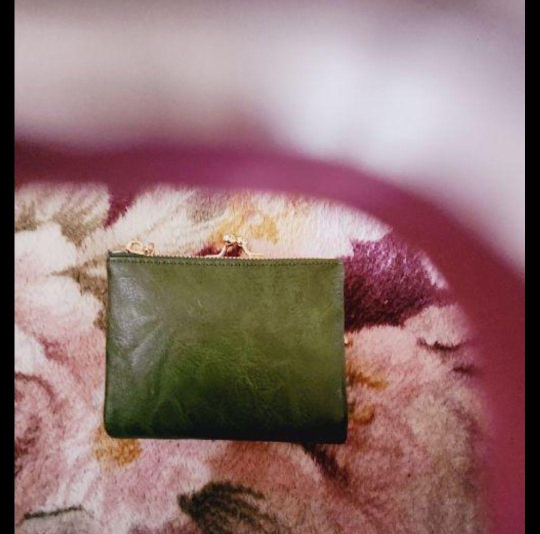 ポータブルファン ホワイト & がま口財布 グリーン