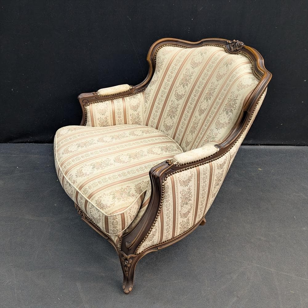 美品　ドマーニ　ルイ15世　シングルソファ　一人掛け　1P　ロココ　カリモク　A