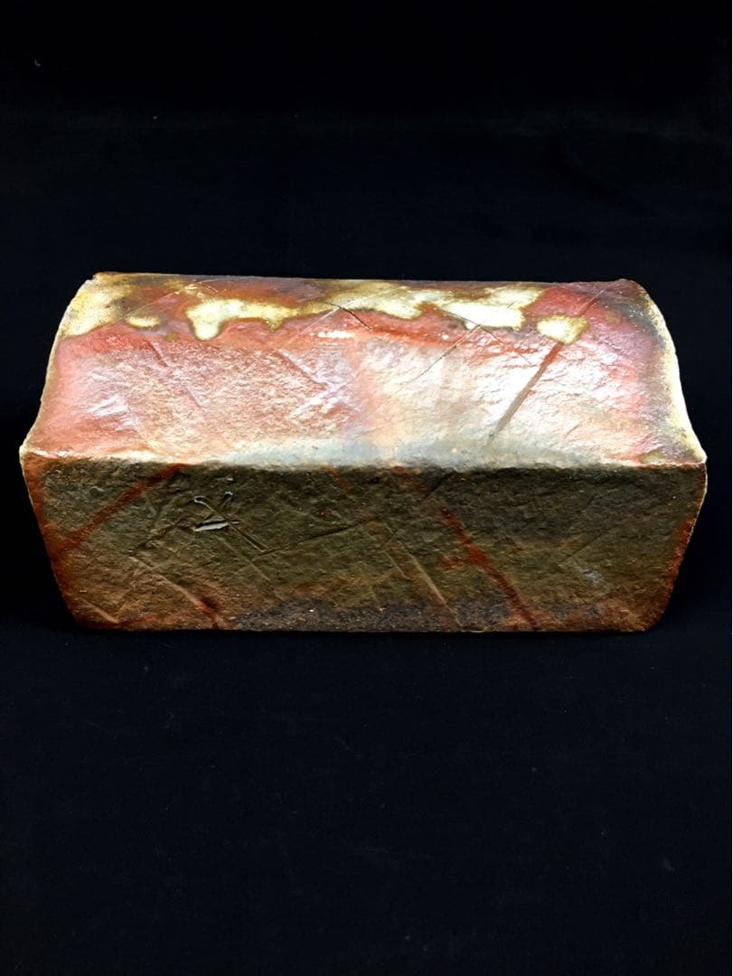 S23岡田輝 備前 叩き花入・共箱・花器