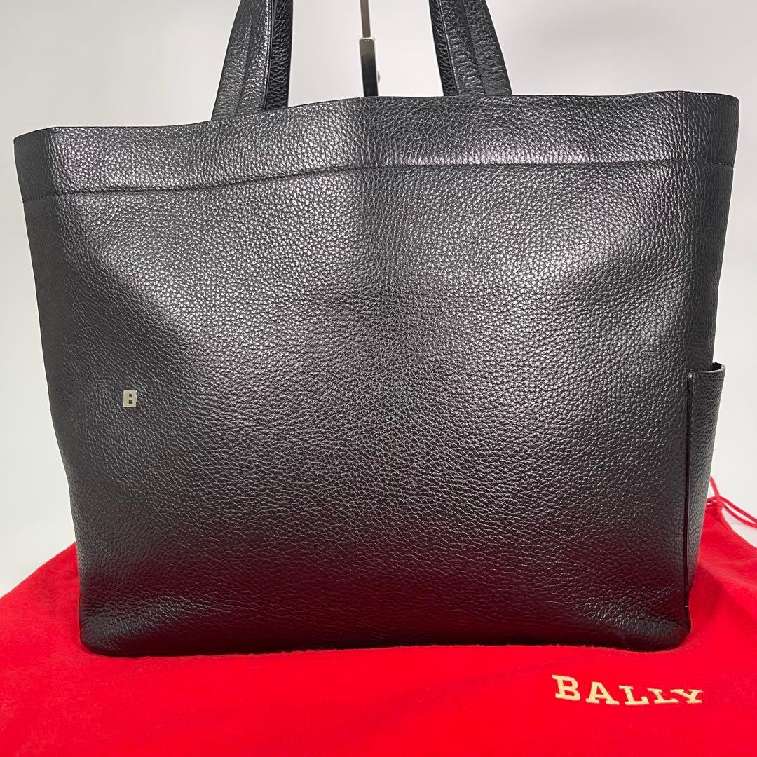 【超美品✨】BALLYバリーメンズビジネスバッグトートレザーBロゴ黒船型A4◯