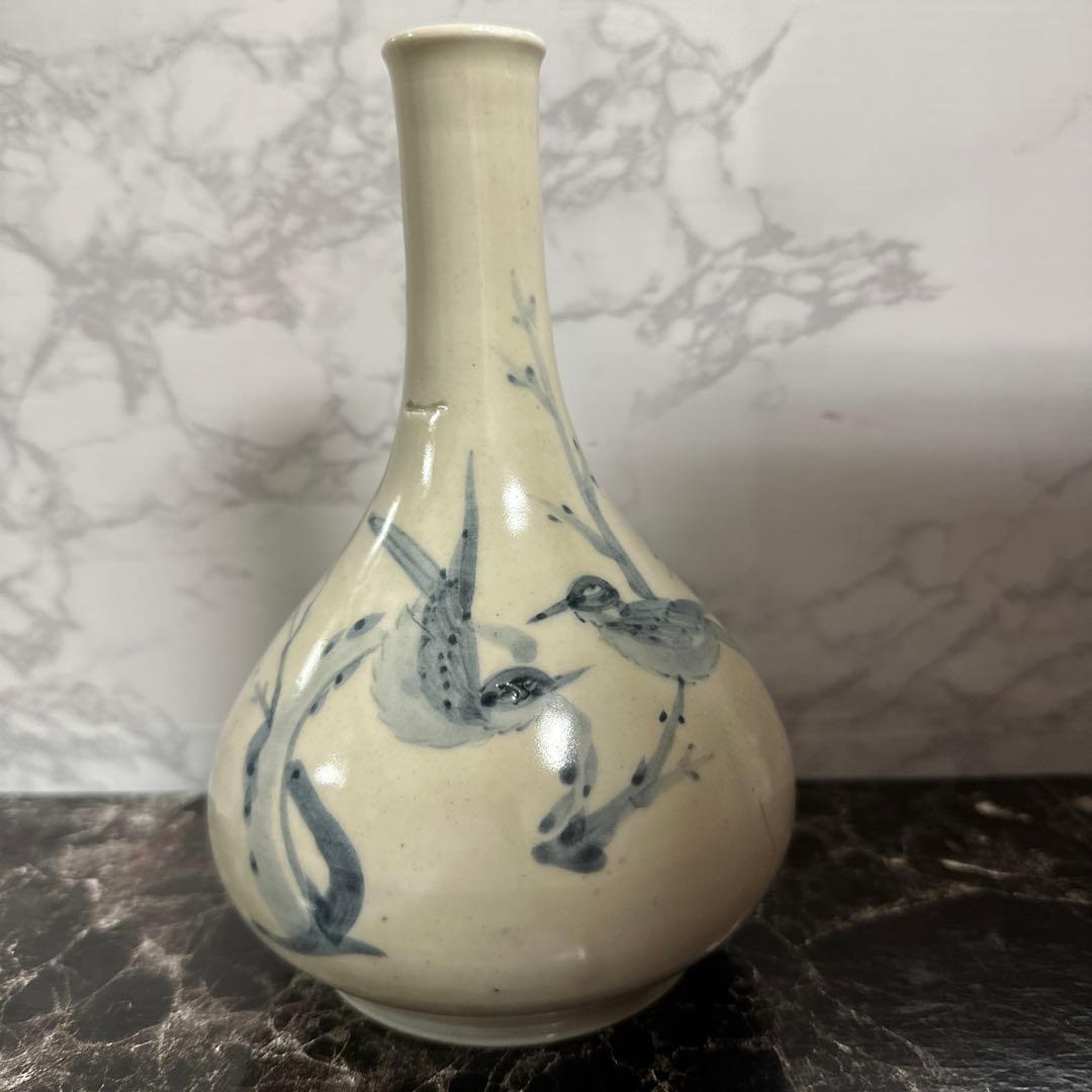 李朝、分院窯、花鳥図、完品！箱。