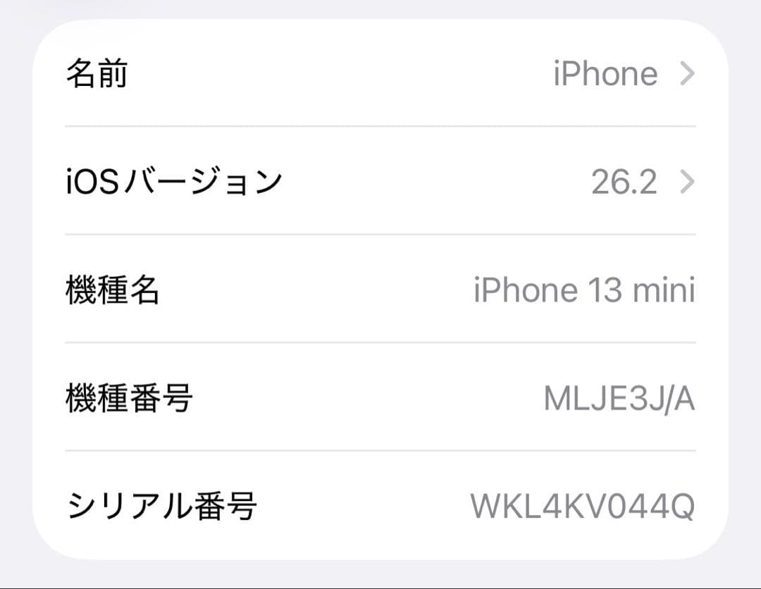 栞 　Apple iPhone 13 mini 128GB 本体