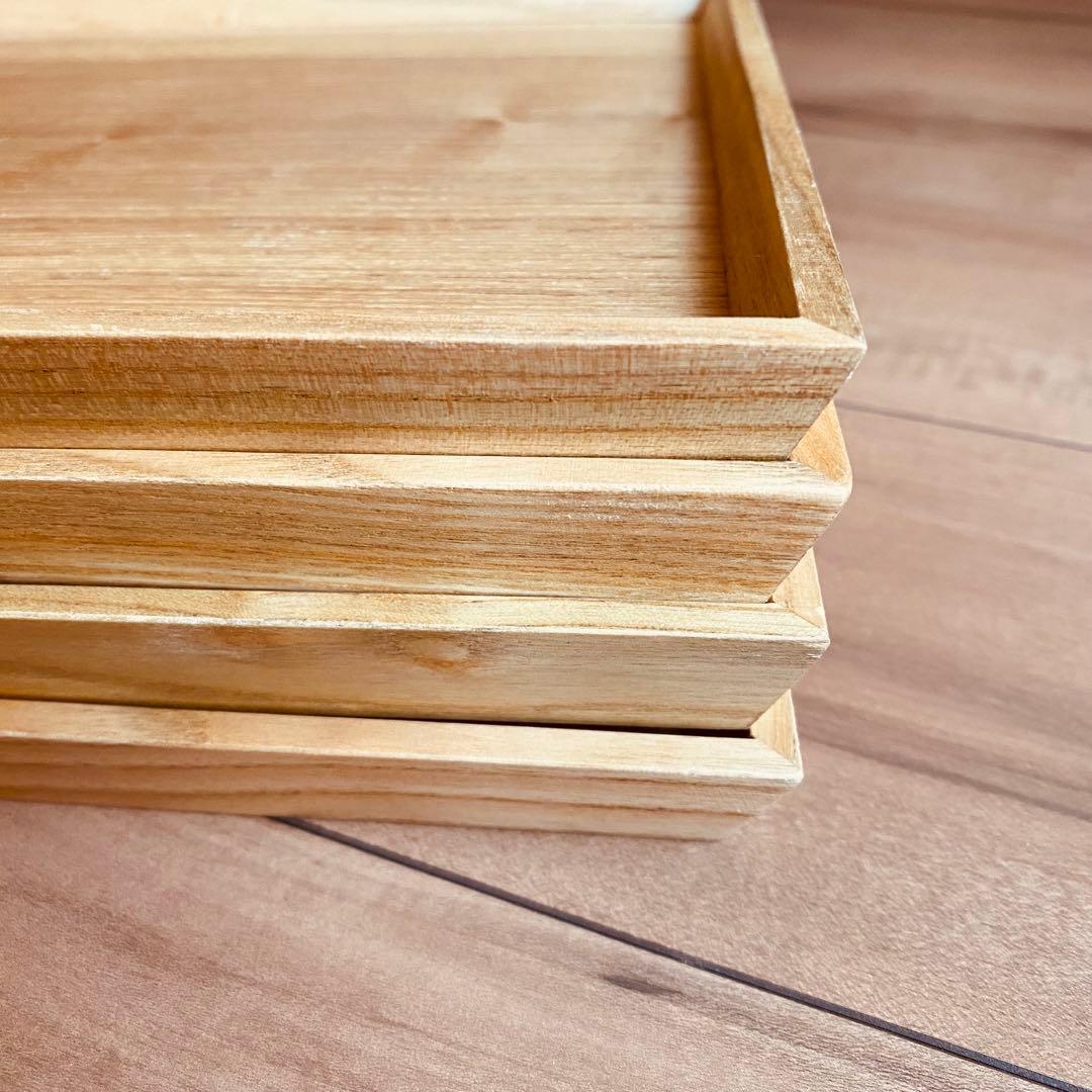 新品　木製トレー 10枚セット 木 トレイ お盆 お食事トレイ スタッキン