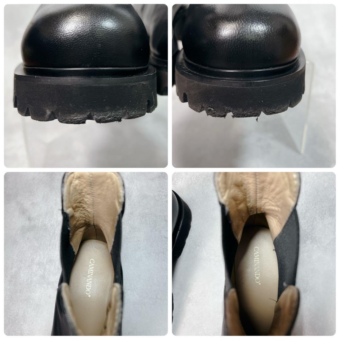 ☆美品☆【カミナンド】サイドゴアブーツ (8) 厚底　トラックソール　レザー　黒