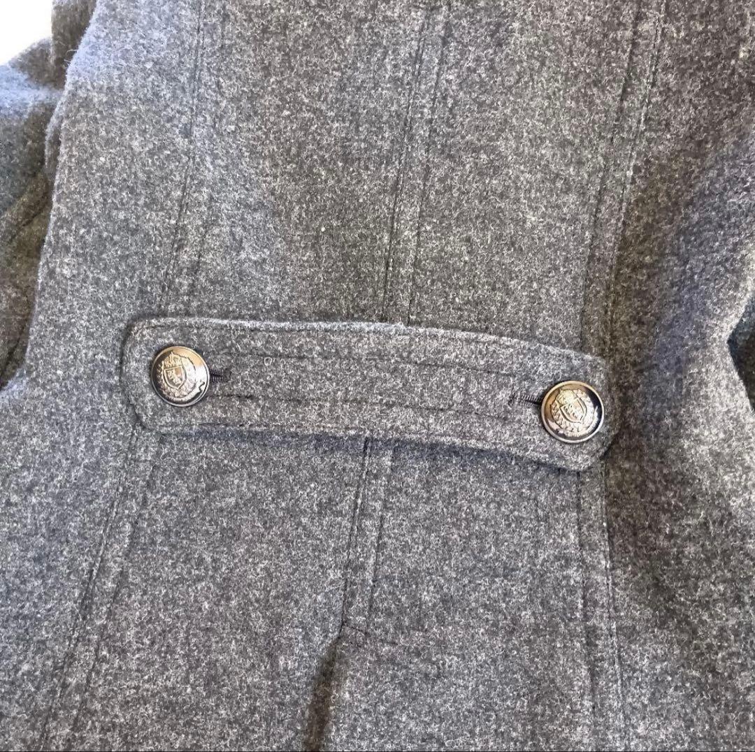 【バーバリー ブルーレーベル】Pコート 銀ボタン ノバチェック ダブル 36