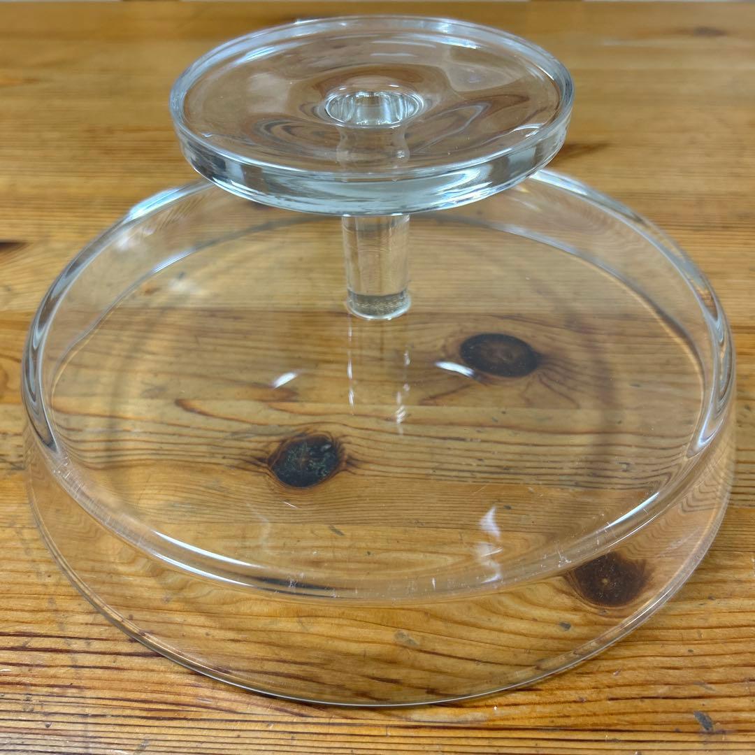 作家　ガラス作家　コンポート　フルーツ皿　ケーキ皿　23㎝　大