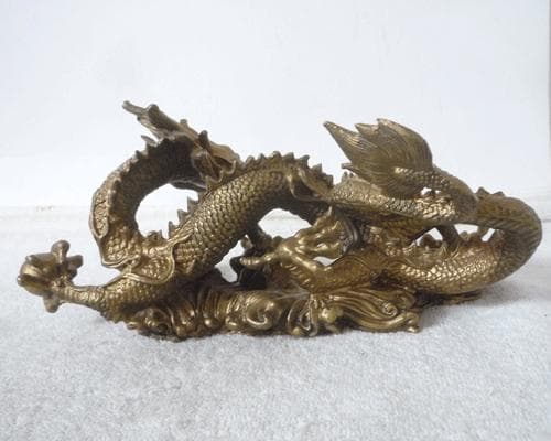 良品　龍　真鍮製　黄銅　龍神様　5本爪　開運　縁起物　アンティーク　置物
