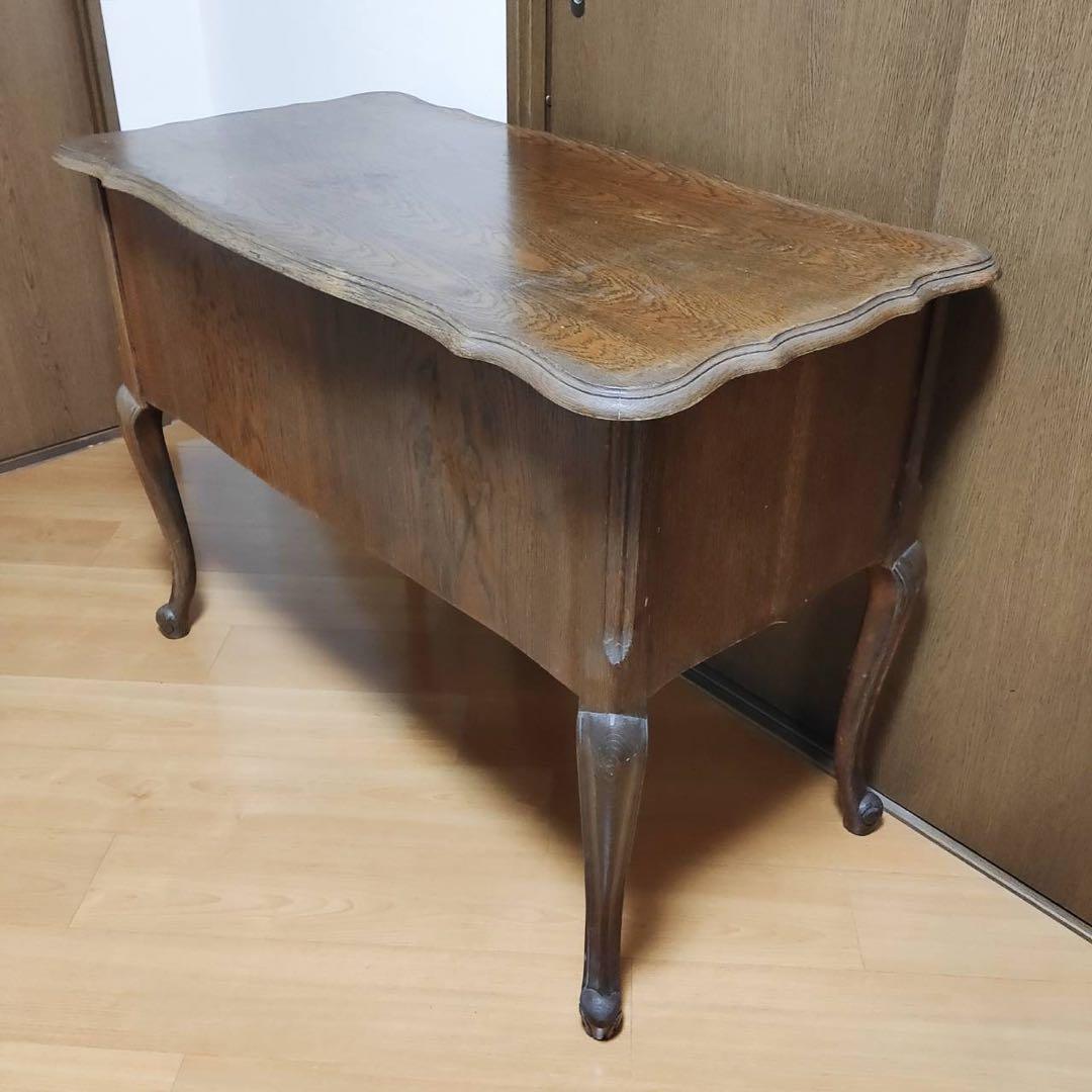 木製 アンティークデスク ヴィンテージ 机 海外輸入家具 東欧製 猫脚