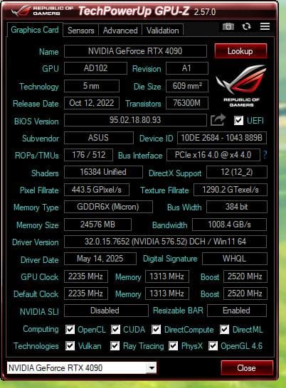 ASUS TUF Gaming GeForce RTX 4090 24GB 美品