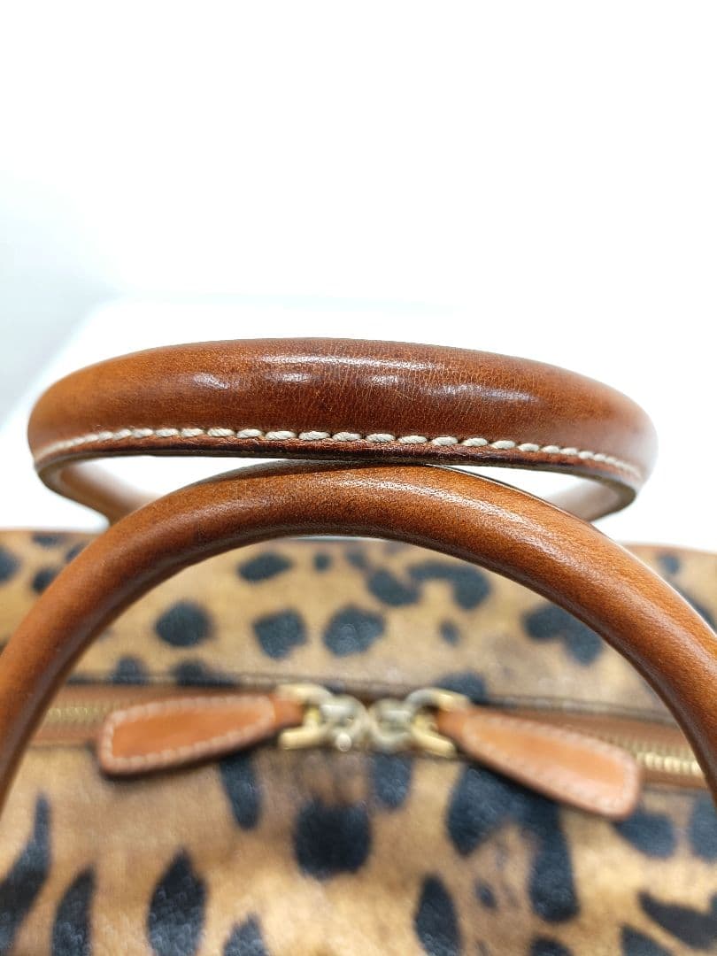 ドルチェ&ガッバーナ ヒョウ柄 ハンドバッグ ミニボストン オールレザー