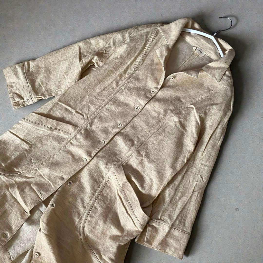 新品タグ付✨genten ゲンテン 綿 麻 毛 ワンピース 羽織り 40 L