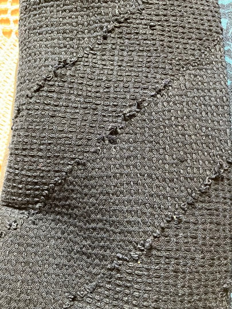 柿渋染め酒袋庄内刺し子型染め古布手彫り木製持ち手トートバッグ手作りリメイク