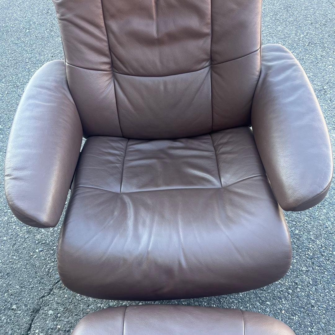 ②イエリアーダ フィヨルド 本革 リクライニングチェア オットマン レザー