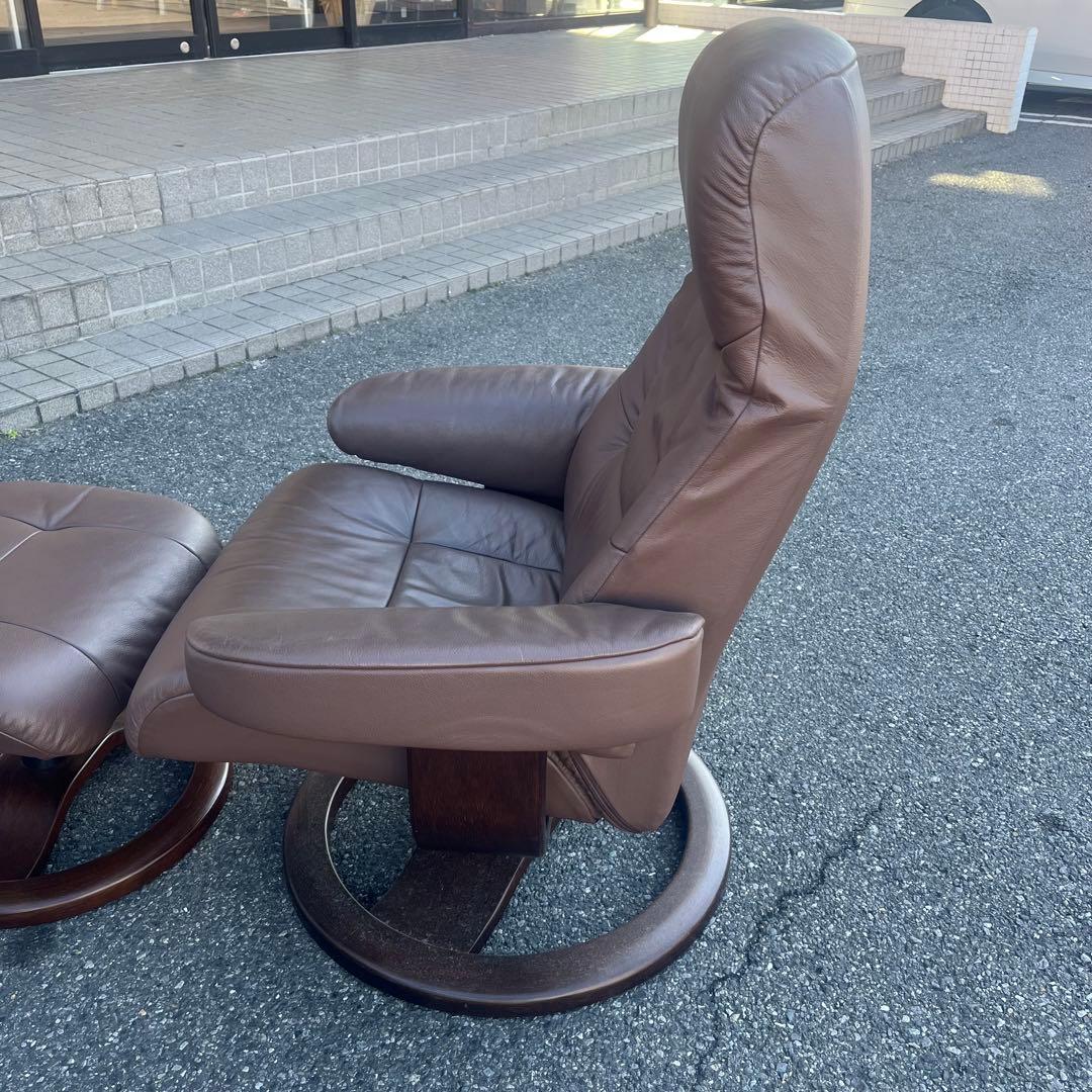 ②イエリアーダ フィヨルド 本革 リクライニングチェア オットマン レザー