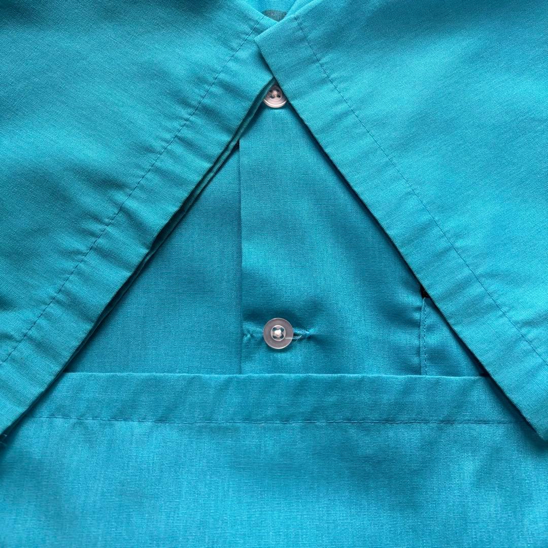 USA製 ヒルトン　ボーリングシャツ　半袖シャツ　ヴィンテージ　古着　ブルー　M