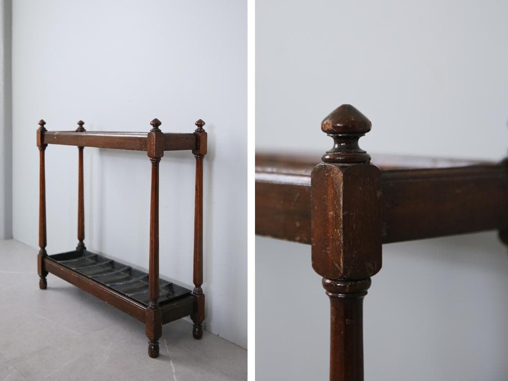 英国アンティーク木製傘立て/アンブレラスタンド/玄関インテリア(92-122)