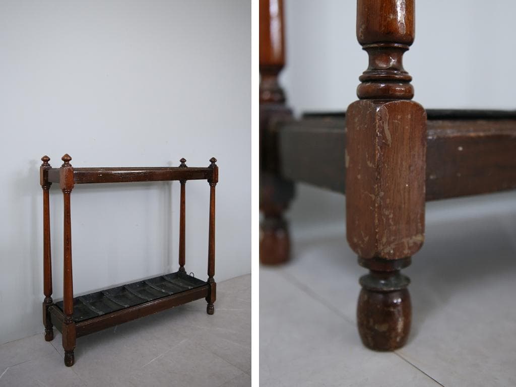 英国アンティーク木製傘立て/アンブレラスタンド/玄関インテリア(92-122)