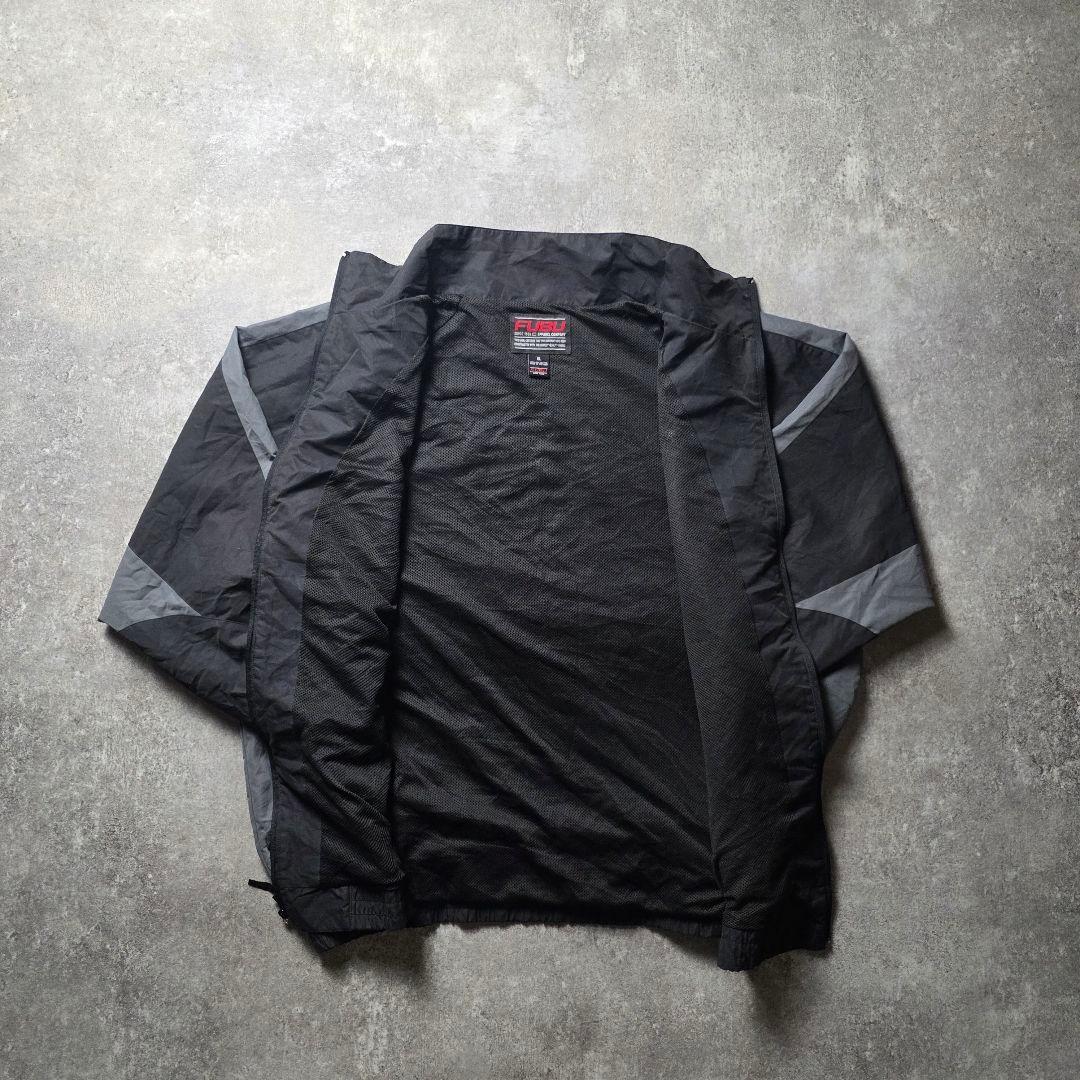 90sFUBUフブナイロンジャケットy2kヒップホップB系刺繍ロゴブラック黒XL
