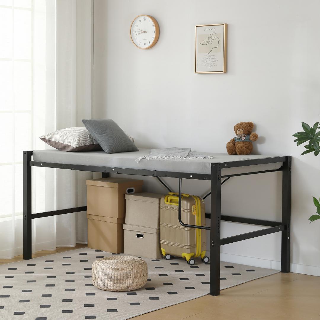限定価格！ロフトベッド【高さ90CMｘSD・セミダブル】高さ調整可能 BLACK
