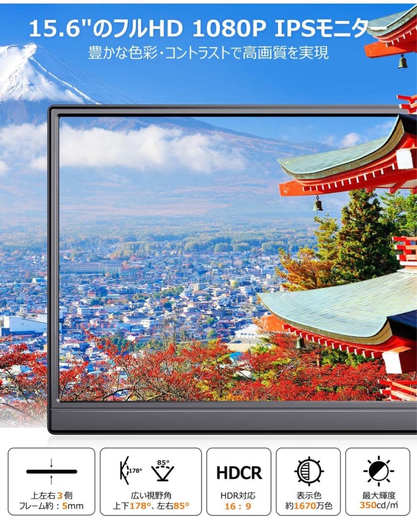 【新品】モバイルモニター ディスプレイ 15.6インチ　1920*1080