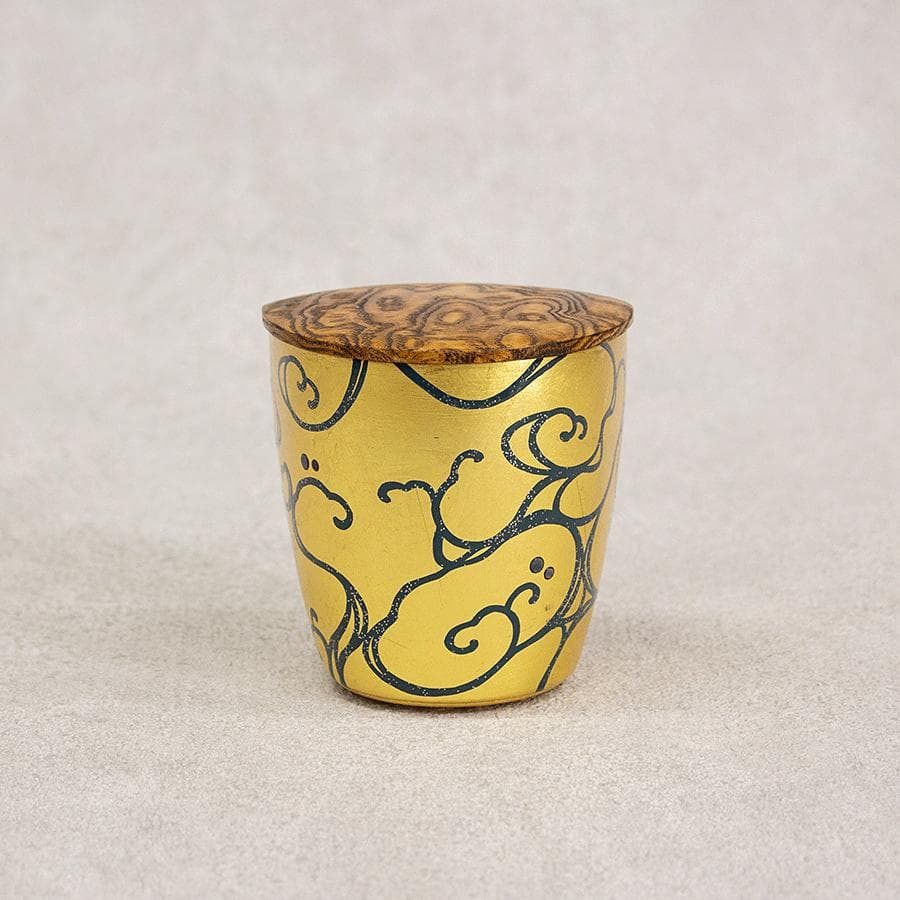 吉田華正 クリスタルガラス 光琳蒔絵 茶器 共箱 共布 栞 漆芸作家