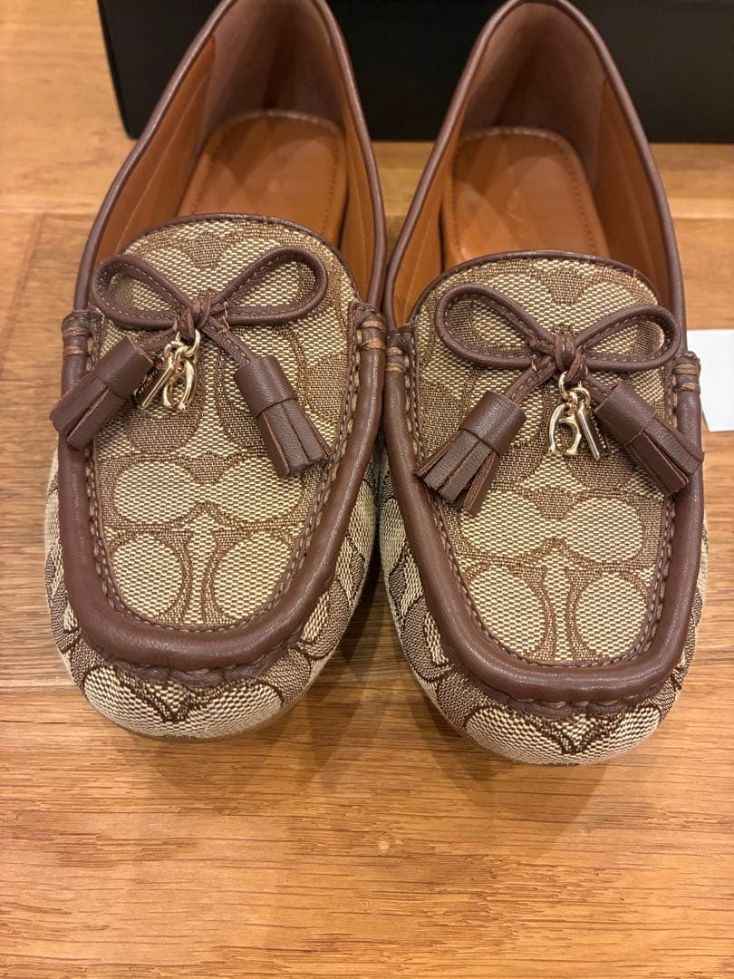 COACH ブラウン ローファー タッセル付き