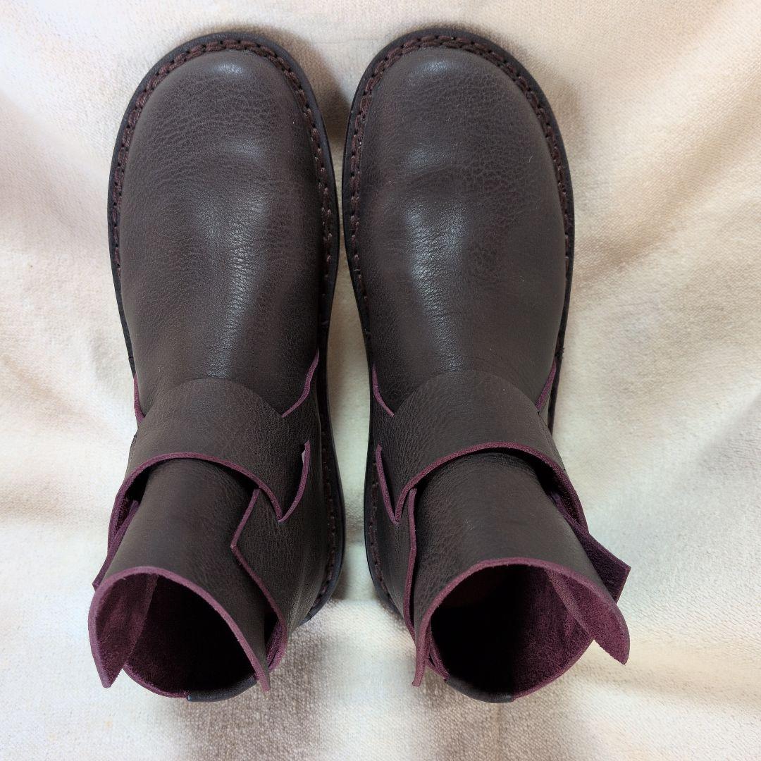 お値下げトリッペンダークグレーレザー ストラップブーツ