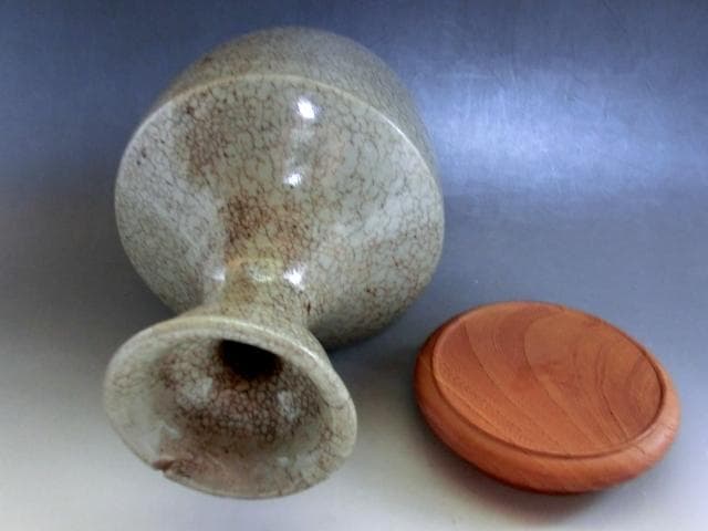 花瓶■李朝 時代物 唐木花台付き 古い花器 花生け 古玩 唐物 時代物 骨董品■