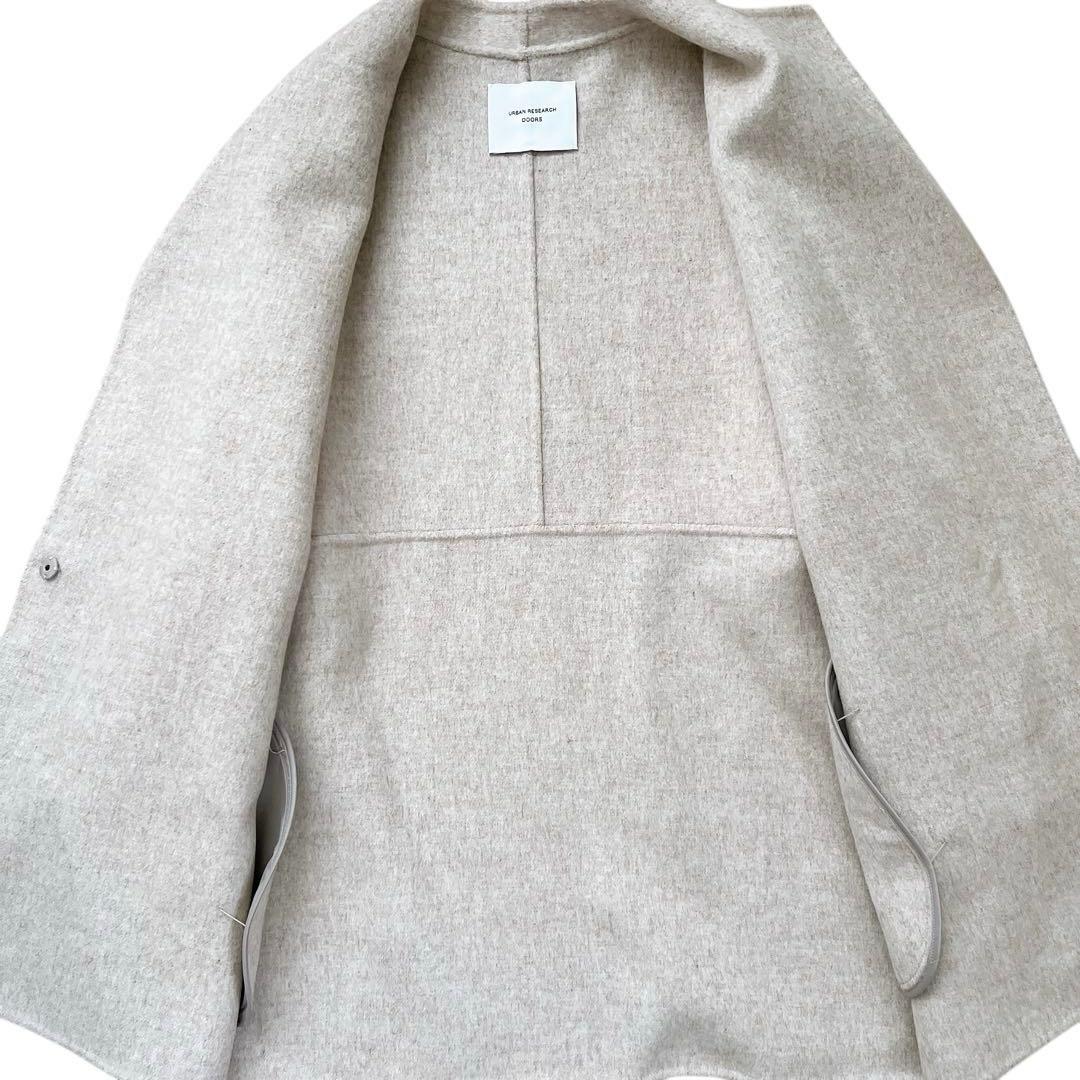 URBAN RESEARCH DOORS　ウールミドルガウンコート　ベージュ