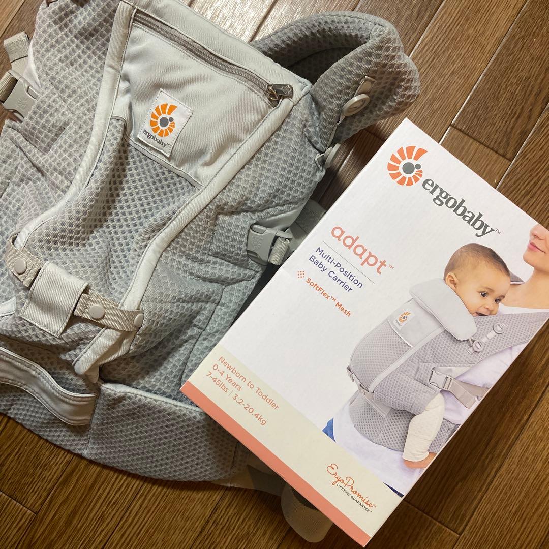 【試着のみ】エルゴ 抱っこ紐 アダプト ソフトフレックス ライトグレー メッシュ