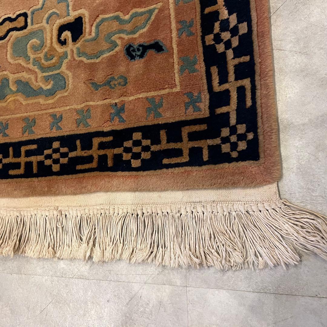 高級 690×1370mm 川島織物 中国段通 ラグ 絨毯 有栖川瑞雲