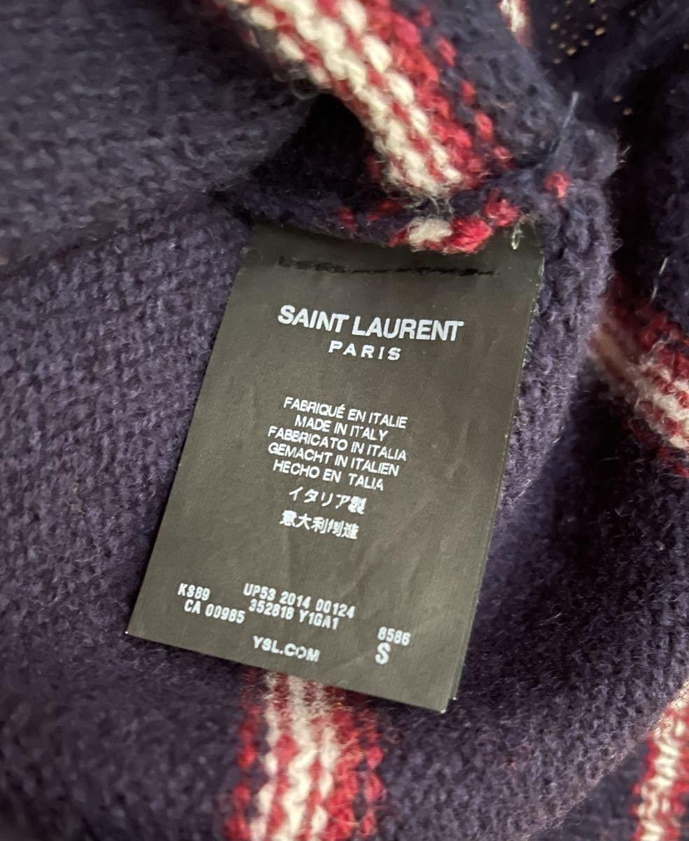 【田中】希少14AWサンローランパリ ボーダーニット S セーター